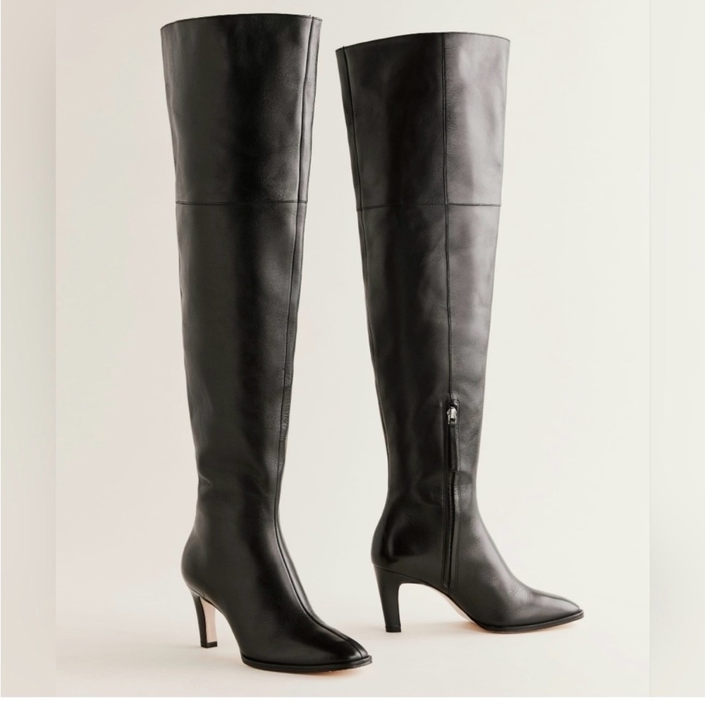 Reformation Women's Natural Giles Over The Knee Boot Leather Size 7